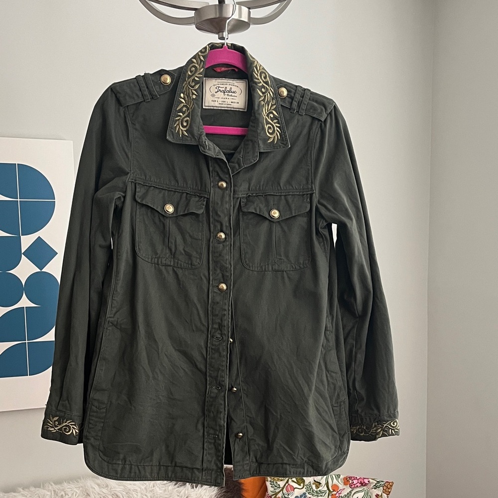 Vintage Zara Military Geen Shirt Jacket